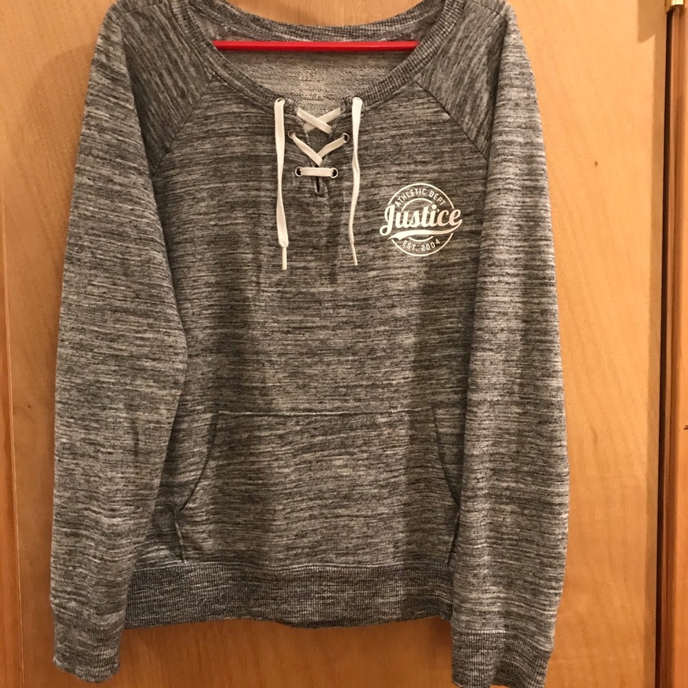 Gray Justice Sweatshirt, Size 12/14
